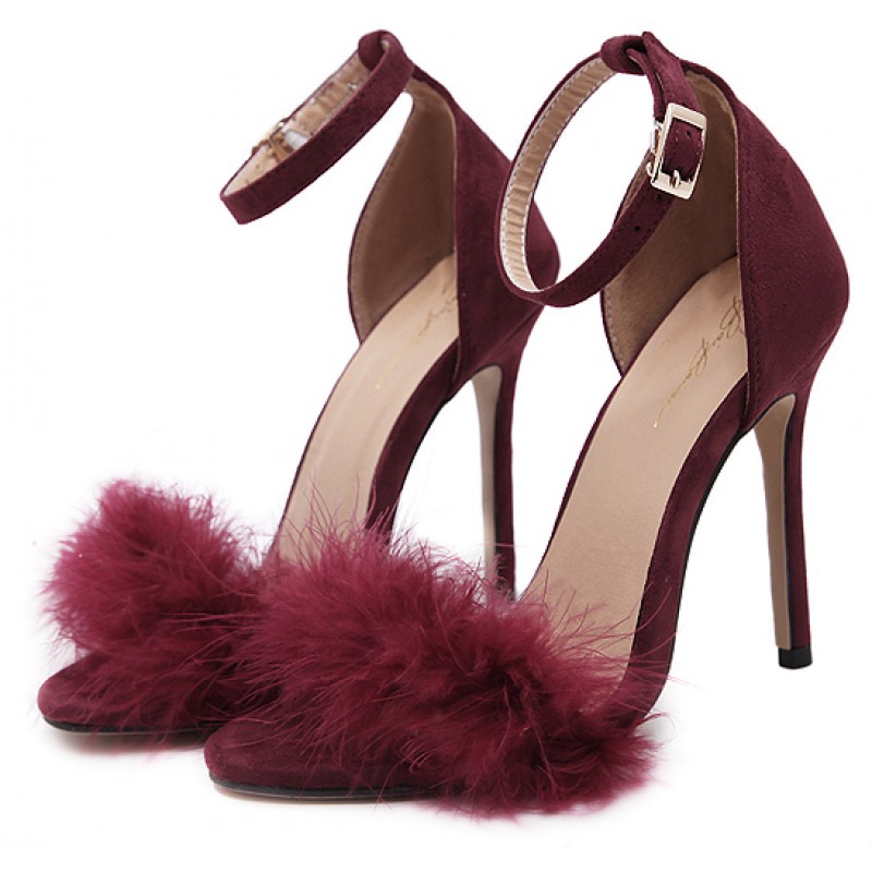 burgundy high heels