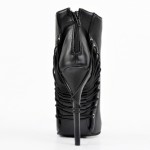 Black Strappy Grunge Punk Rock Stiletto High Heels Ankle Boots Shoes