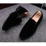 Black Velvet Mens Oxfords Flats Loafers Dress Shoes