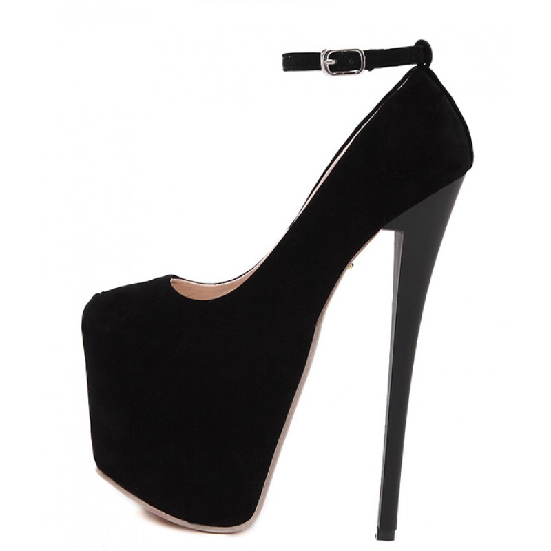 high heels black platform