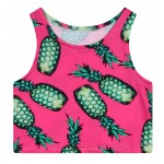 Pink Watermelons Cropped Sleeveless T Shirt Cami Tank Top 