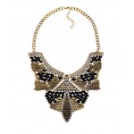 Gold Crystal Vintage Antique Tribal Bohemian Ethnic Necklace