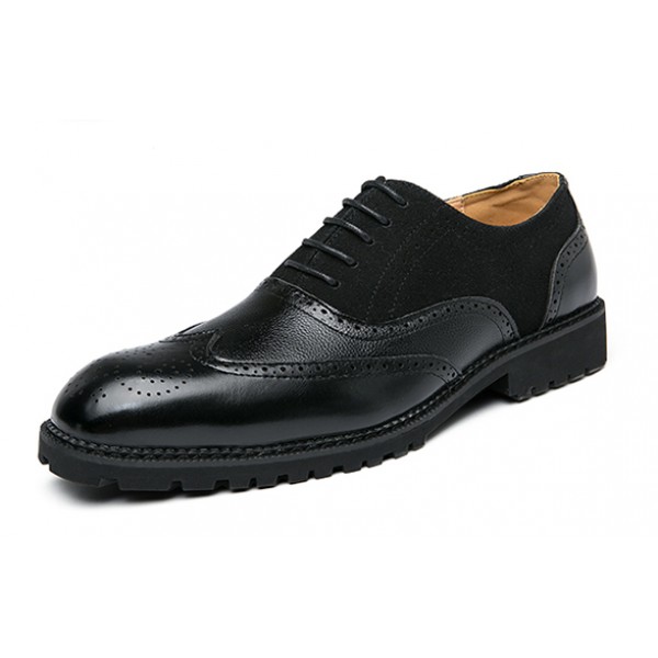 Black Wingtip Baroque Vintage Dapperman Dress Oxfords Shoes Loafers