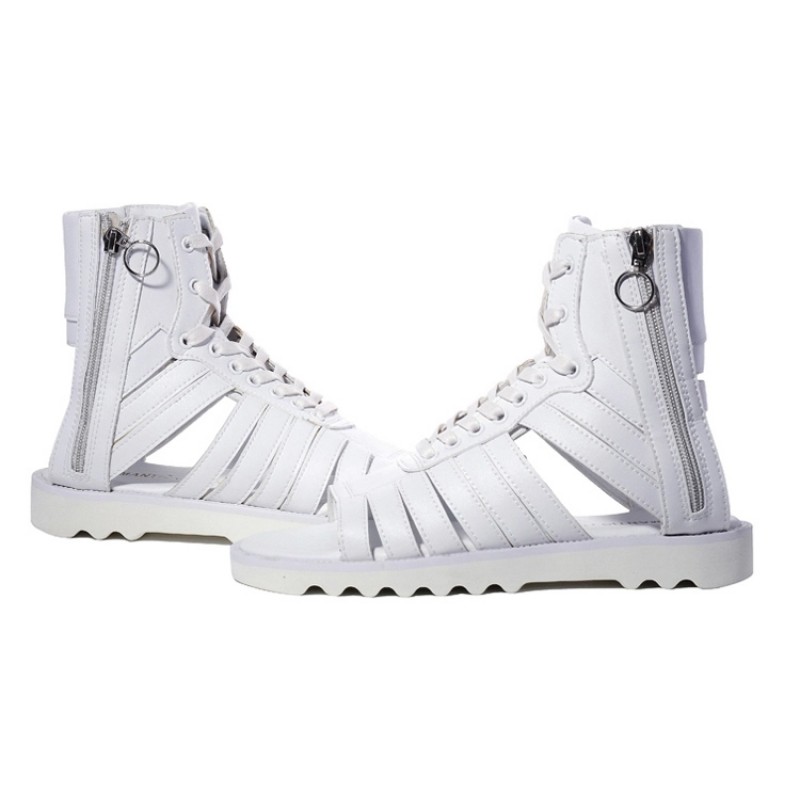 white roman sandals