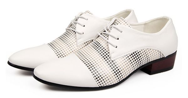 White Patent Leather Point Head Lace Up Baroque Mens Oxfords Dress Shoes