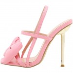 Pink Giant Bow Doll Stiletto High Heels Sandals Shoes 
