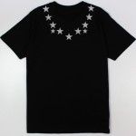 Black Stars Revolver Guns Round Neck Short Sleeves Funky Mens T-Shirt