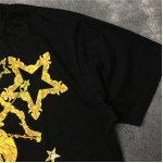 Black Gold Sagittarius Stars Round Neck Short Sleeves Funky Mens T-Shirt