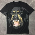 Black Grey Rottweiler Fierce Dog Round Neck Short Sleeves Funky Mens T-Shirt