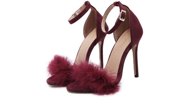 Burgundy heel clearance sandals