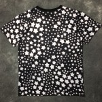 Black White Stars Prints Round Neck Short Sleeves Funky Mens T-Shirt