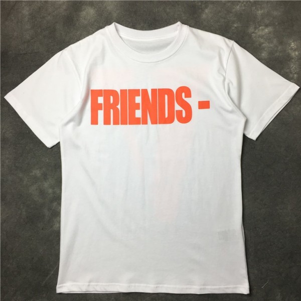 White Friends Giant V Round Neck Short Sleeves Funky Mens T-Shirt