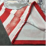 Red White Grey 3 Monkeys Crown Print Round Neck Short Sleeves Funky Mens T-Shirt