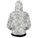 White One Hundred Dollar Buck Long Sleeves Mens Jacket Winter Hooded Hoodies