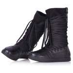 Black Platforms Lace Up Strappy Bandage Punk Rock High Top Sneakers Boots Shoes