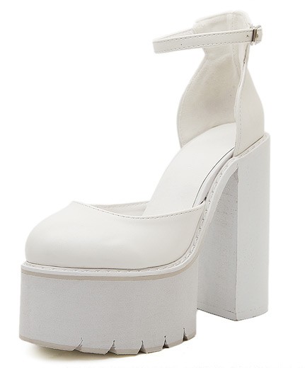 white chunky heels amazon