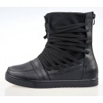 Black Platforms Lace Up Strappy Bandage Punk Rock High Top Sneakers Boots Shoes