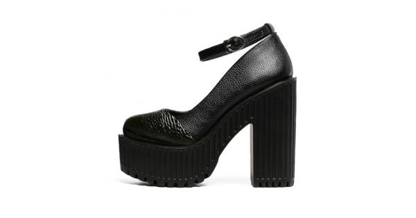 black mary jane heels with ankle strap