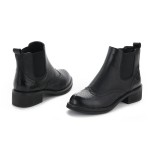 Black Vintage Ankle Chelsea Boots Shoes