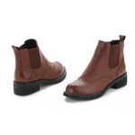 Brown Vintage Ankle Chelsea Military Army Boots Shoes