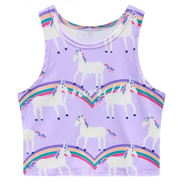 Purple Unicorn Sky Rainbow Sleeveless T Shirt Cami Tank Top