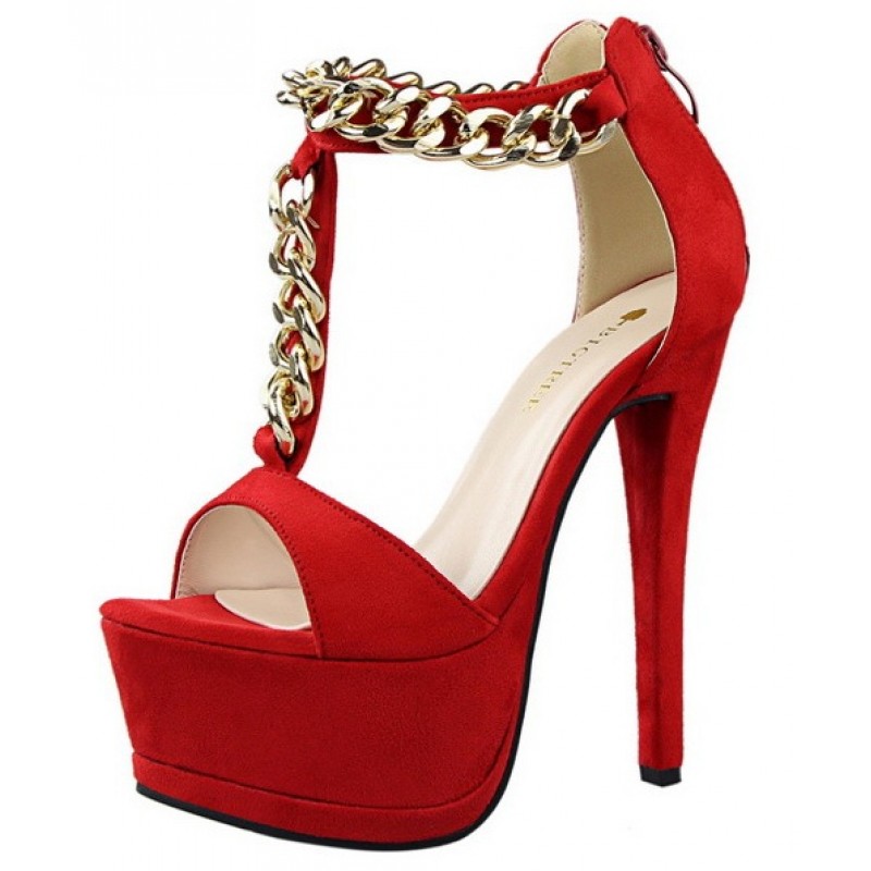 red and gold high heels