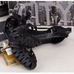 Black Hollow Out Sexy Strappy Ballerina Ballets Gladiator Sandals Flats Shoes