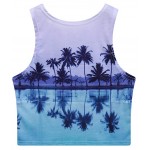 Purple Summer Lake Sleeveless T Shirt Cami Tank Top