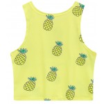 Yellow Yeah Summer is Coming Pineapples Sleeveless T Shirt Cami Tank Top