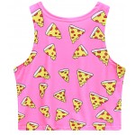 Pink All I Care About is Pizza Sleeveless T Shirt Cami Tank Top