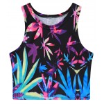 Black Colorful Rainbow Forest Sleeveless T Shirt Cami Tank Top