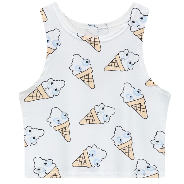 White Ice-cream Cones Sleeveless T Shirt Cami Tank Top