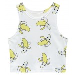 White Yellow Bananas Sleeveless T Shirt Cami Tank Top