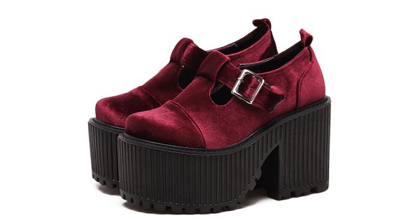 Burgundy platforms on sale