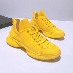 Yellow Lace Up Thick Sole High Top Sneakers Mens Shoes