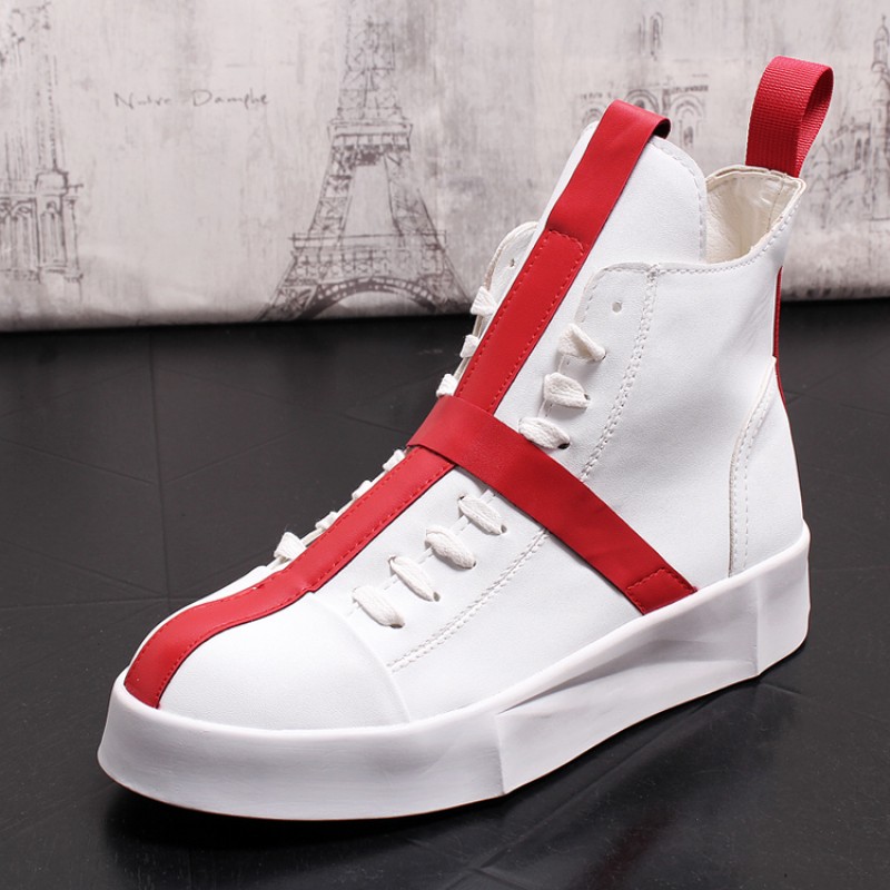 red and white high top