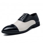 Black White Pointed Head Baroque Oxfords Flats Dress Shoes