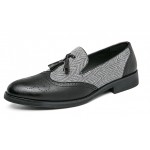 Black Grey Tassels Vintage Baroque Loafers Flats Dress Prom Shoes