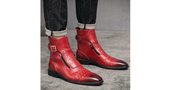 Roma - Red Bottom Chelsea Boots For Men