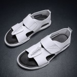 White Leather Slingback Mens Gladiator Roman Sandals Shoes