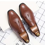 Brown Long Thin Tassels Mens Dappermen Dapper Loafers Shoes
