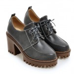 Grey Platforms Oxfords Mary Jane High Heels Ankle Boots Shoes