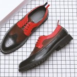 Black Brown Red Vintage Leather Dapper Man Lace Up Mens Oxfords Dress Shoes