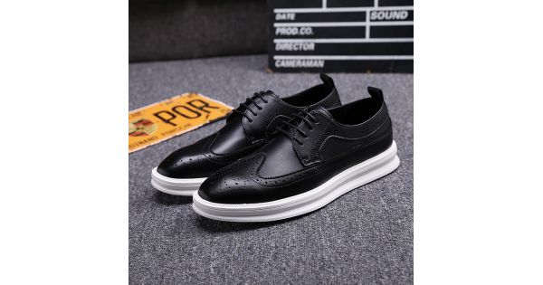 black leather shoes white sole