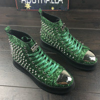 green glitter shoes