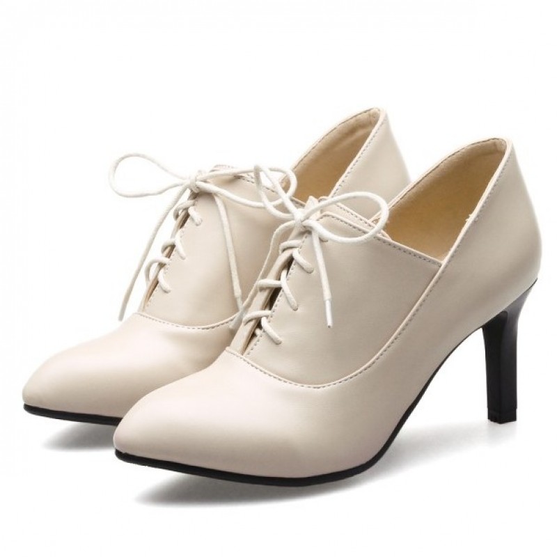cream lace up shoes