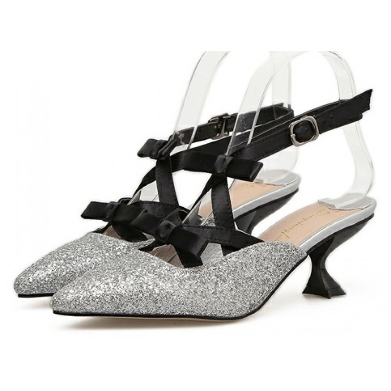 black and silver glitter shoes