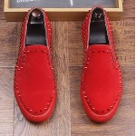 Red Spikes Suede Punk Rock Mens Sneakers Flats Shoes