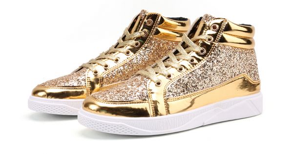 gold sparkle sneakers