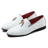 White store glitter loafers